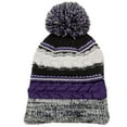 thumbnail image 1 of Christmas Winter Holiday Pom Pom Team Beanie Winter is Coming Soft Warm Head Hat Beanie - Purple, 1 of 8