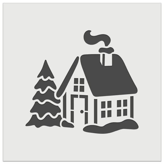 Christmas Winter House DIY Cookie Wall Craft Stencil - 4.5 Inch