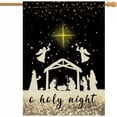 thumbnail image 1 of Christmas Winter House Flag Jesus Nativity Garden Flag Holy Night Christian Holiday Farmhouse Decorations Burlap Vertical Double Sided Yard Outdoor Decor 28 x 40 Inch, 1 of 1