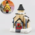 thumbnail image 1 of Christmas Winter Houses Village LED Lights Christmas Winter Village Town Buildings Accessories for Thanksgiving Halloween Village Figurine Desktop Decor, 1 Pack, 1 of 1