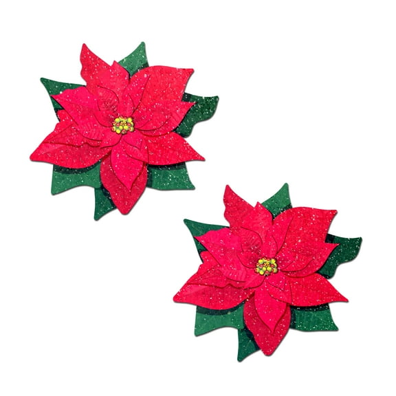 Christmas Winter Poinsettia Red & Green Nipple Pasties by Pastease