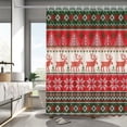 thumbnail image 1 of Christmas Winter Shower Curtain Green Red Christmas Tree Deer Shower Curtains for Bathroom Snowflakes Bathroom Decors Fabric Waterproof Bath Curtain 72x72 Inch, 1 of 6