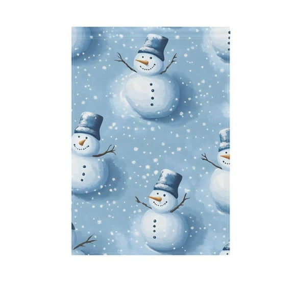 Christmas Winter Snowman Garden Flag House Banner 12" x 18" Double Sided Outdoor Yard Decoration