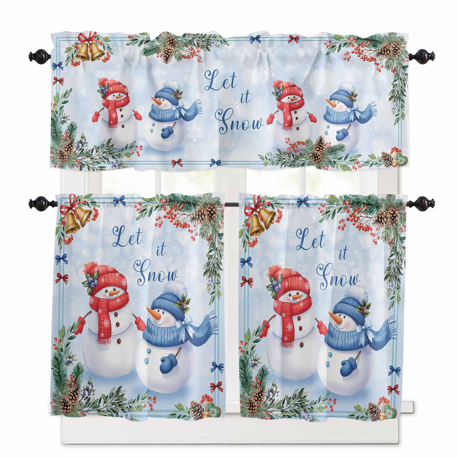 Frost Garden Snowman Quilted Curtains NCU0NTD985