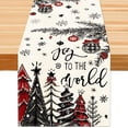 thumbnail image 1 of Christmas Winter Table Runner, Christmas Tree Ball Tabletop Runners Xmas Joy to the World Seasonal Holiday Table Decoration for Farmhouse Kitchen Dinning Home Indoor Party Decor 13.8x71in, 1 of 6