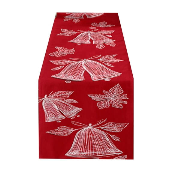 Christmas Winter Table Runner, Winter Seasonal Holiday Table Decorations for Farmhouse Kitchen Dinning Home Red