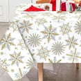 thumbnail image 1 of Christmas Winter Tablecloth Gold Silver Snowflake Table Cloth Washable Snowflake Table Cover for Xmas Winter Holiday Party Picnic Dining Table Decoration, 60 x 102 Inch, 1 of 6