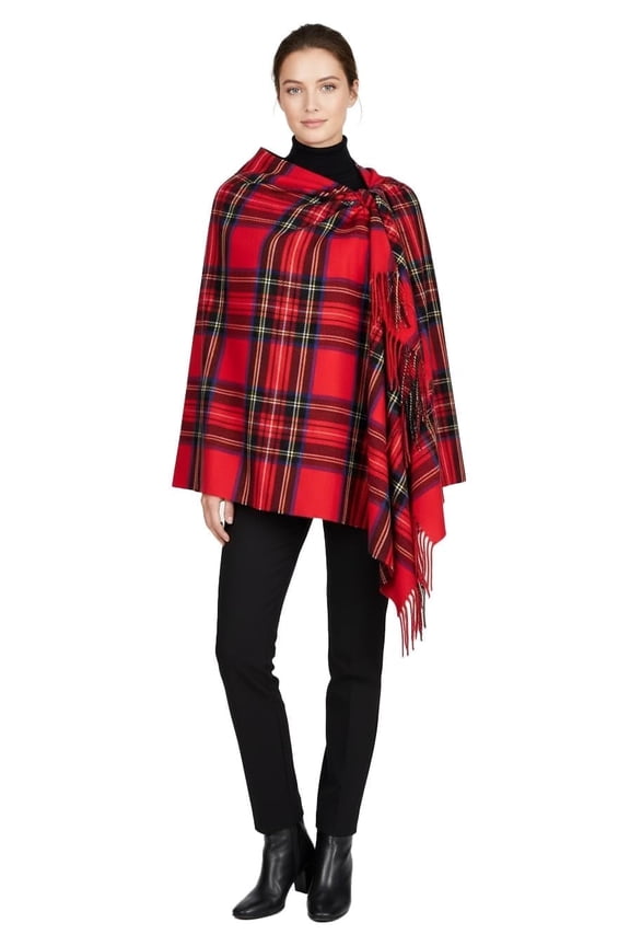 Christmas Tartan Plaid Scarf - Oversized Blanket Wrap 80"x30", Winter Holiday Shawl for Women & Men