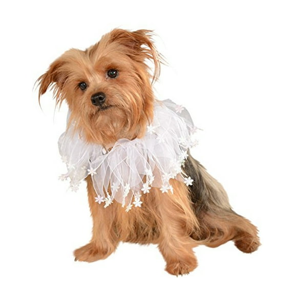 Christmas Winter White Snowflake Snow Pet Dog Cat Fancy Collar-S-M