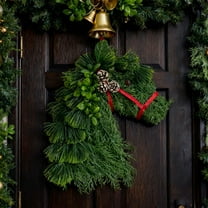 Christmas Winter Wreath, Farmhouse Horse Head Christmas Wreath, Equestrian Door Decor, 16 Inch Handmade Horses Head Wreath for Front Door, Barn, or Wall, Gift for Horse Lovers