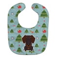 thumbnail image 1 of Christmas Wire Haired Dachshund Chocolate Baby Bib, 1 of 3