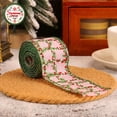 thumbnail image 1 of Christmas Wired Burlap Ribbon,Poinsettia Plaid Print Fabric Ribbon for Gift Wrapping,DIY Bow Making,Wreath,Xmas Tree Ornaments,Holiday Party Decoration, 1 of 4