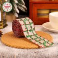 thumbnail image 1 of Christmas Wired Burlap Ribbon,Poinsettia Plaid Print Fabric Ribbon for Gift Wrapping,DIY Bow Making,Wreath,Xmas Tree Ornaments,Holiday Party Decoration, 1 of 4