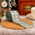 thumbnail image 1 of Christmas Wired Burlap Ribbon,Poinsettia Plaid Print Fabric Ribbon for Gift Wrapping,DIY Bow Making,Wreath,Xmas Tree Ornaments,Holiday Party Decoration, 1 of 4