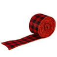 thumbnail image 1 of Christmas Wired Edge Ribbons Christmas Buffalo Plaid Ribbon Solid Color Burlap Ribbon Gingham Craft Ribbon for Christmas DIY Wrapping Party Bow Craft Making Red,1PC,2M, 1 of 3
