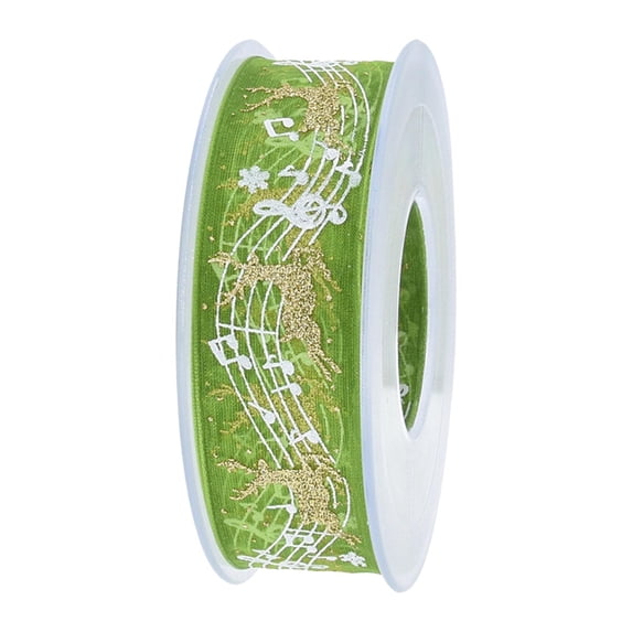 Christmas Wired Edge Ribbons Wide Uses Durable for Gift Packaging DIY Crafts Green