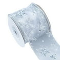 thumbnail image 1 of Christmas Wired Ribbon, SIlver Snowflake Christmas Ribbon, Snowflake Organza Sheer Glitter Ribbon for Xmas Tree, Wreath, Party Decoration, Gift Wrapping, 1 Roll, 2.5 In x 10 Yard, 1 of 4