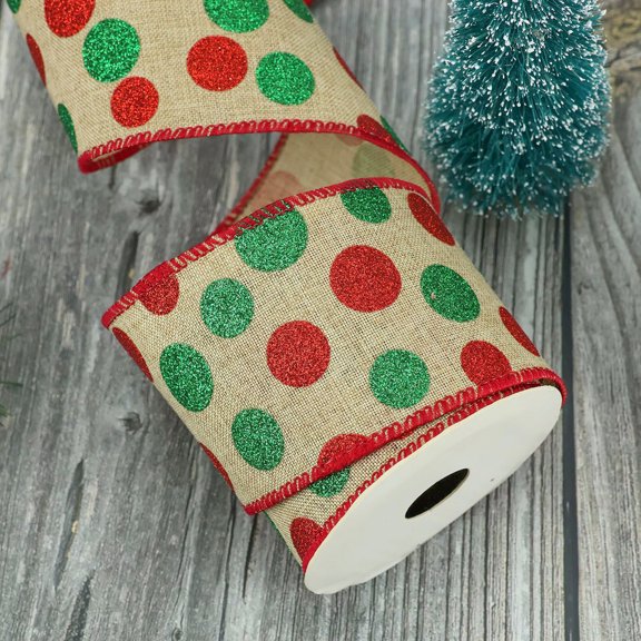 Christmas Wired Ribbon Xmas Tree Ornaments Holiday Party Wreath Ribbons Xmas Tree Garland DIY Ribbon for Holiday Decor, Great Gift Christmas Decoration, 197in