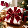 thumbnail image 1 of Christmas Wired Ribbon with Gold Trim, Plaid Fabric Ribbon Roll, Gift Wrapping Wreath Tree Decor, 1 of 6