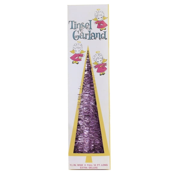 Christmas Wired Tinsel Garland Plastic Decorate Vintage Retro Cd1543 Purple