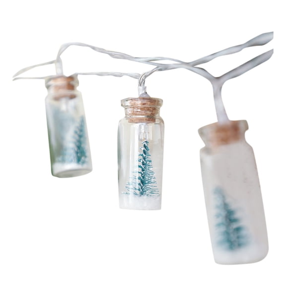 Christmas Wishing Drift Bottle String Lights, Battery Operated Mini Glass Bottle Fairy Lights, Hanging Wishing Bottle Light String for Christmas Tree, Mantel & Farmhouse Holiday Decor