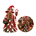 thumbnail image 1 of Christmas Witch Figurine, Holiday Tabletop Centerpiece Decor, Winter Rustic Statue with Candy Cane, Cauldron and Pine Accents for Mantel and Shelf, 1 of 6