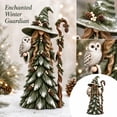thumbnail image 1 of Christmas Witch Figurine Tabletop Decor, Resin Christmas Tree Lady Statue with Candy Cane Staff, Snowy Pine Berry Holiday Witch Ornament, Rustic Xmas Table Shelf Mantel Decoration, 1 of 6