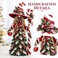 thumbnail image 1 of Christmas Witch Figurine Tabletop Decor, Resin Christmas Tree Lady Statue with Candy Cane Staff, Snowy Pine Berry Holiday Witch Ornament, Rustic Xmas Table Shelf Mantel Decoration, 1 of 6