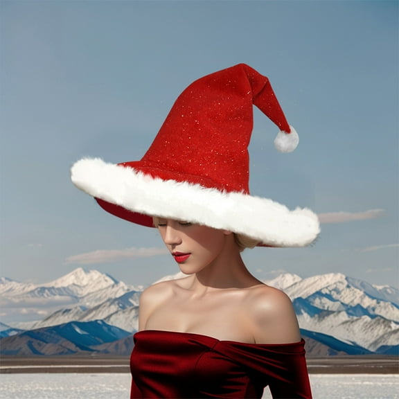 Christmas Witch's Hat, Novelty Hats, Holiday Party Hats, Soft Fabric + Fun Design, Festive Style, for Adults & Adolescent, & Christmas Decorations, Costume Accessories | Hat for Parties, Cute