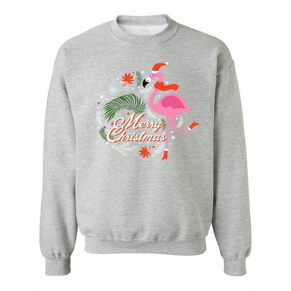 Christmas With Flamingo Sweatshirt Women -SPIdeals Designs, Female 4X-Large