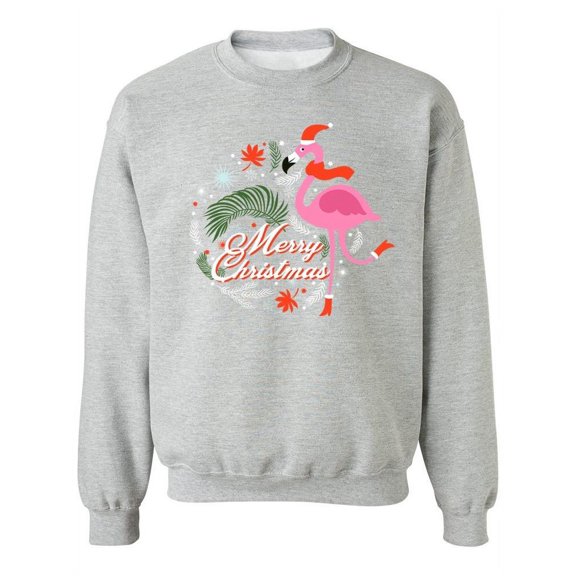 Christmas With Flamingo Sweatshirt Women -SPIdeals Designs, Female x-Large