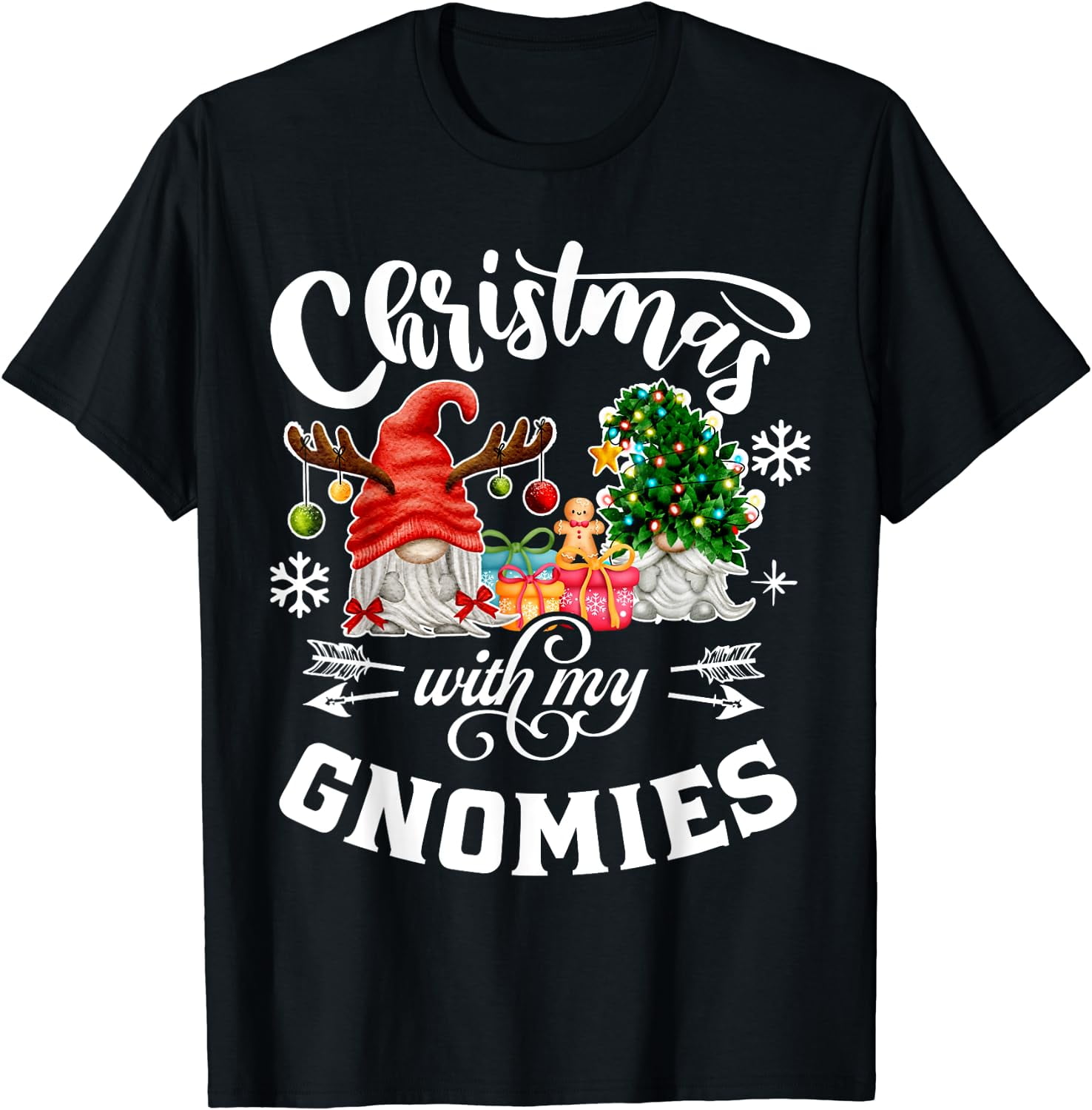 Christmas With My Gnomies Christmas Gnome Funny XMas T-Shirt - Walmart.com