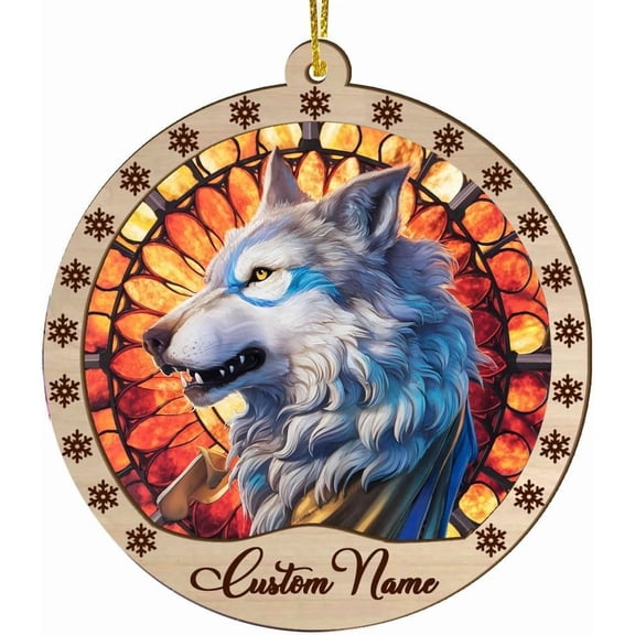 Christmas Wolf Ornament - Wolf Hanging Ornaments - Wolf Christmas Tree Ornaments - Wolf Lovers Gifts - Wolf Keepsake Ornament - Animal Lovers Ornament Gifts QsmbZm (Wolf-s012)