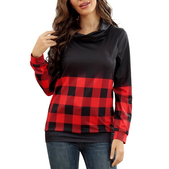 Christmas Women Sweatshirt Snowflake Print, Christmas Graphic Printed Sweatshirt, Hoodie Pullover Women Tops Fit for All Body Type, Black XL