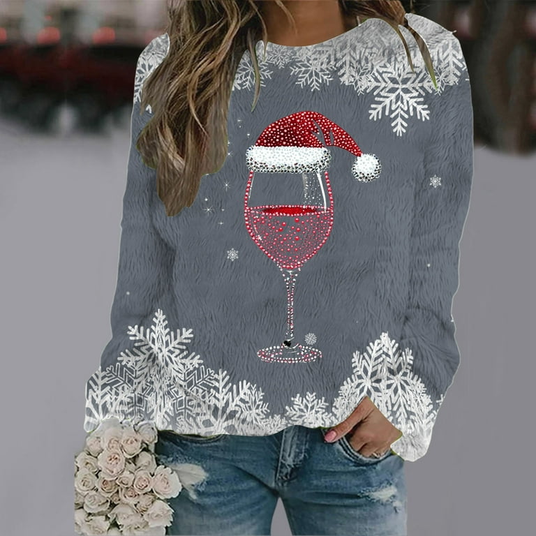 Christmas Women's Casual Crew Neck Long Sleeve Sweatshirt With