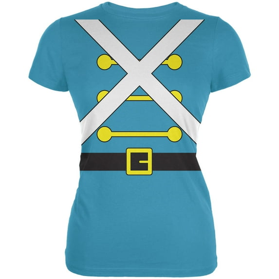 Christmas Women's Juniors Toy Soldier Costume Short Sleeve Graphic Tee