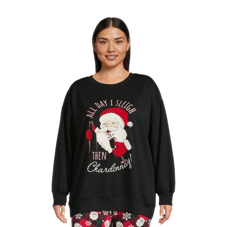 Christmas Women s Plus Size All Day Sleigh Graphic Sweatshirt from Feeling Festive Walmart