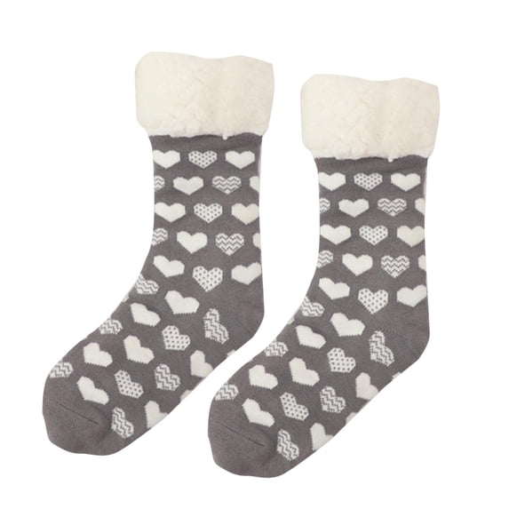 Christmas Women's Socks, Fuzzy Warm Slipper Socks Women Winter Floor Socks Lined with Reading Socks Cozy Sleeping Reindeer Socks