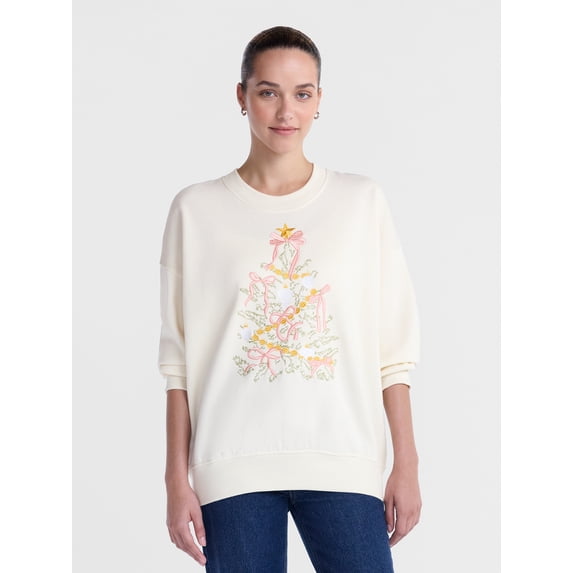 Christmas Women's and Women's Plus Fleece Sweatshirt from Holiday Time ...