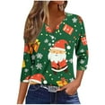 thumbnail image 1 of Christmas Womens 3/4 Sleeve Pullover Tops Ugly Sweater Style Holiday Party Festive Long Sleeve Lightweight Cropped Hooded Casual Business Wear, 1 of 5