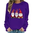 thumbnail image 1 of Christmas Womens Tops Gnome Print Shirt Costume Casual Round Neck Sweatshirt Pullover Xmas Long Sleeve Shirts Holiday Tops for Women, 1 of 6