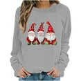 thumbnail image 1 of Christmas Womens Tops Gnome Print Shirt Costume Casual Round Neck Sweatshirt Pullover Xmas Long Sleeve Shirts Holiday Tops for Women, 1 of 6