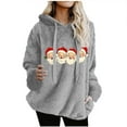 thumbnail image 1 of Christmas Womens Tops Santa Claus Print Sweatshirt Winter Hoodies Warm Fleece Cute Long Sleeve Merry Christmas Shirts, 1 of 4