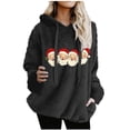 thumbnail image 1 of Christmas Womens Tops Santa Claus Print Sweatshirt Winter Hoodies Warm Fleece Cute Long Sleeve Merry Christmas Shirts, 1 of 4