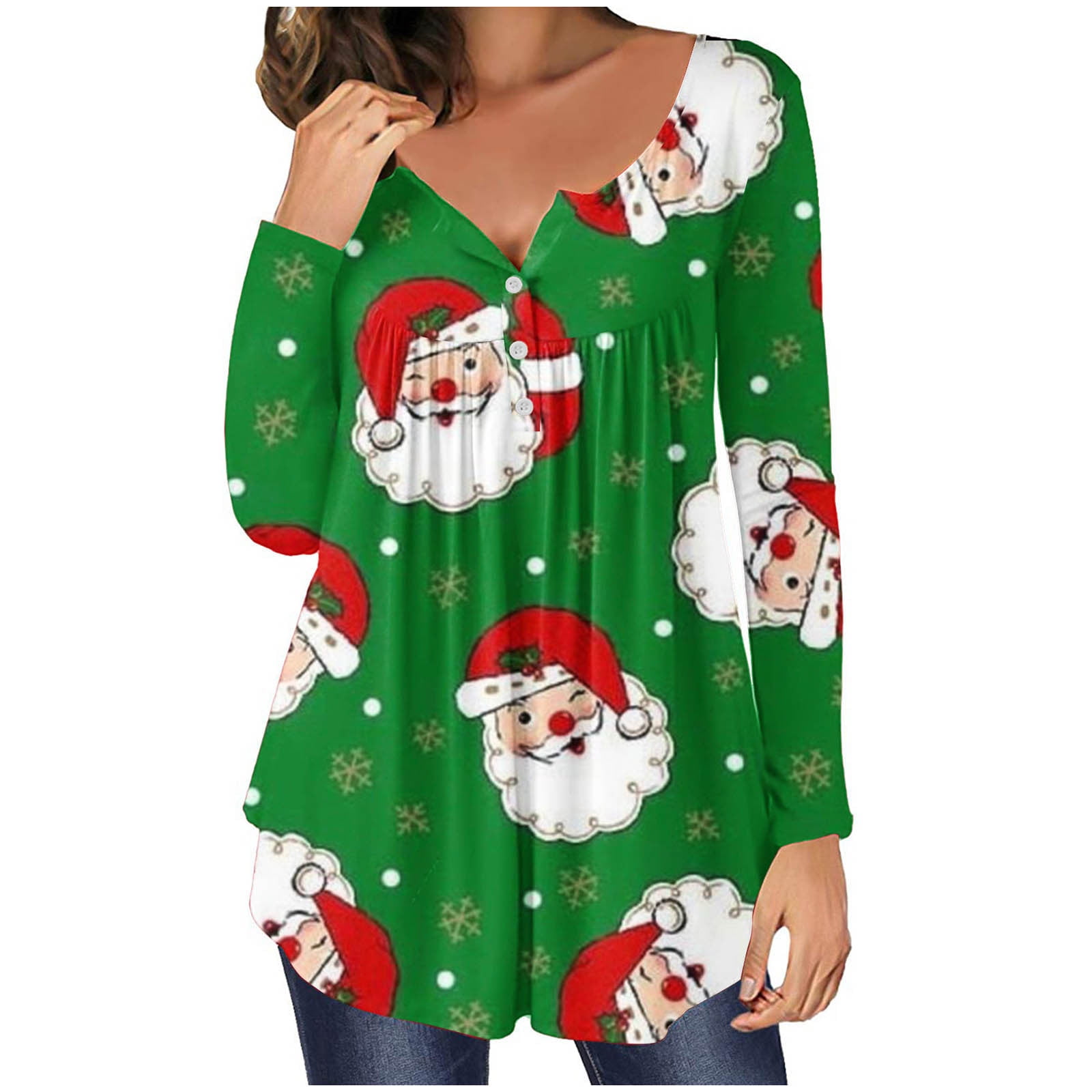 Christmas Womens Tunic Tops 2022 Casual Dressy Long Sleeve T Shirts