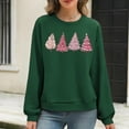 thumbnail image 1 of Christmas Womens Waffle Sweatshirts Loose Crewneck Long Sleeve Shirts Cute Pink Christmas Tree Printed Sweaters Casual Fashion Xmas Holiday Party Pullover Tops, 1 of 6