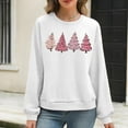 thumbnail image 1 of Christmas Womens Waffle Sweatshirts Loose Crewneck Long Sleeve Shirts Cute Pink Christmas Tree Printed Sweaters Casual Fashion Xmas Holiday Party Pullover Tops, 1 of 6