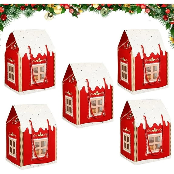 Christmas Wonderland Cottage Gift Box, 3D Pop Up Christmas House Gift Boxes, Pink Party Favor Boxes, 11.8 X 7.9 X 7 Inches Large Holiday Cottage Box for Wedding Xmas Party Treat