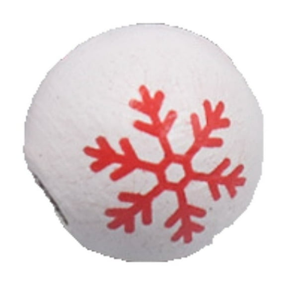 Christmas Wood Beads, 2 Style White Red Craft Beads Snowflake Round Wooden Spacer Beads for Christmas Winter Jewelry Making DIY Craft Ornament Supplies,for DIY Jewelry and Wreaths,White,0.6x0.6"