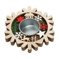 thumbnail image 1 of Christmas Wood Candle Holders Bulk Tealight Candle Table Centerpiece Church Candlestick Xmas Souvenirs for Guest Home Weeding Decor (Snowflake), 1 of 6